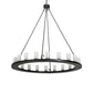 Meyda Lighting Loxley 60" 20-Light Blackwash Chandelier With Clear Frosted Shade Glass