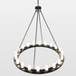 Meyda Lighting Loxley 60" 20-Light Blackwash Chandelier With Clear Frosted Shade Glass