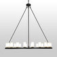 Meyda Lighting Loxley 60" 20-Light Blackwash Chandelier With Clear Frosted Shade Glass