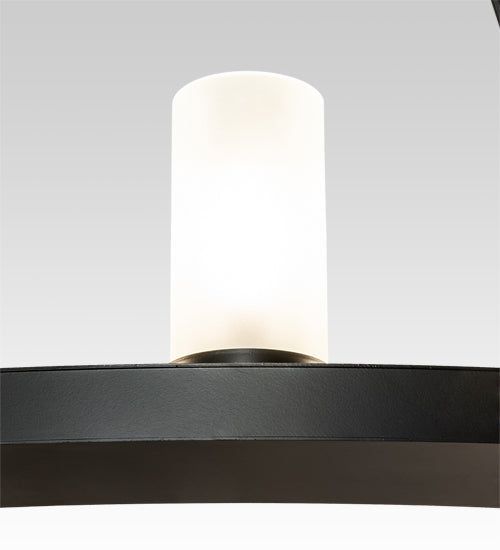 Meyda Lighting Loxley 60" 20-Light Blackwash Chandelier With Clear Frosted Shade Glass
