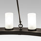 Meyda Lighting Loxley 60" 20-Light Blackwash Chandelier With Clear Frosted Shade Glass