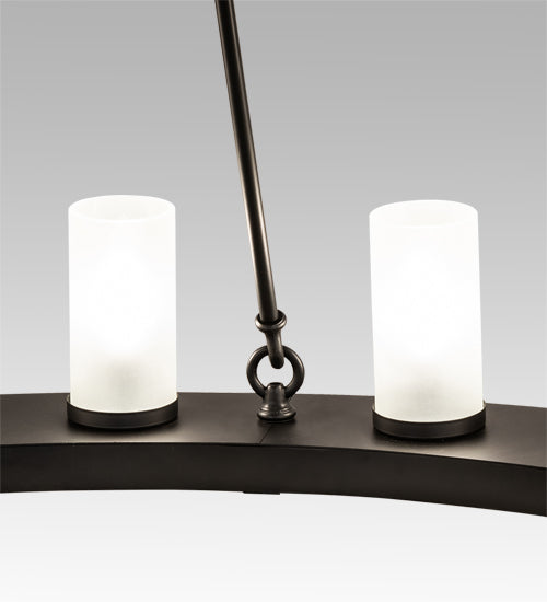 Meyda Lighting Loxley 60" 20-Light Blackwash Chandelier With Clear Frosted Shade Glass