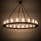 Meyda Lighting Loxley 60" 20-Light Blackwash Chandelier With Frosted Clear Shade Glass