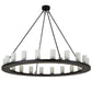 Meyda Lighting Loxley 60" 20-Light Blackwash Chandelier With Frosted Clear Shade Glass