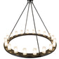 Meyda Lighting Loxley 60" 20-Light Blackwash Chandelier With Frosted Clear Shade Glass