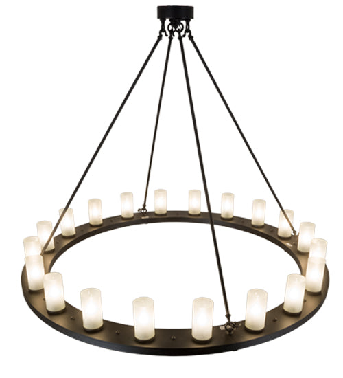 Meyda Lighting Loxley 60" 20-Light Blackwash Chandelier With Frosted Clear Shade Glass