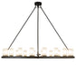 Meyda Lighting Loxley 60" 20-Light Blackwash Chandelier With Frosted Clear Shade Glass