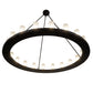 Meyda Lighting Loxley 60" 20-Light Blackwash Chandelier With Frosted Clear Shade Glass