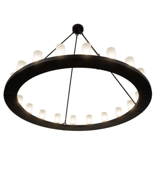 Meyda Lighting Loxley 60" 20-Light Blackwash Chandelier With Frosted Clear Shade Glass