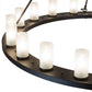 Meyda Lighting Loxley 60" 20-Light Blackwash Chandelier With Frosted Clear Shade Glass