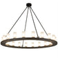 Meyda Lighting Loxley 60" 20-Light Blackwash Chandelier With Frosted Clear Shade Glass
