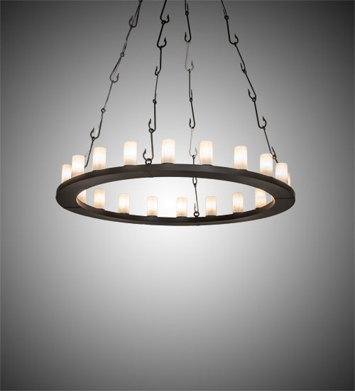 Meyda Lighting Loxley 60" 20-Light Oil Rubbed Bronze Angler Chandelier With Whitestone Idalight Shade