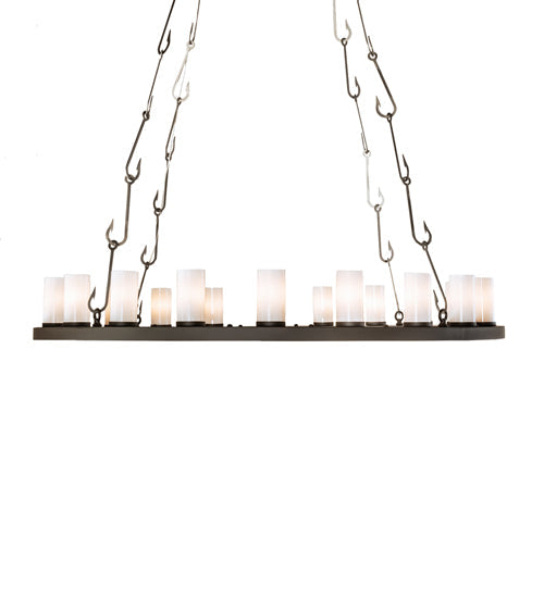 Meyda Lighting Loxley 60" 20-Light Oil Rubbed Bronze Angler Chandelier With Whitestone Idalight Shade