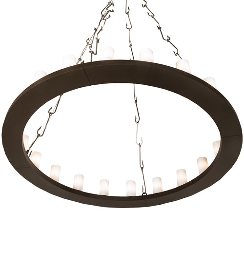 Meyda Lighting Loxley 60" 20-Light Oil Rubbed Bronze Angler Chandelier With Whitestone Idalight Shade