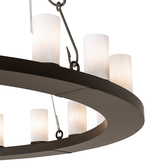 Meyda Lighting Loxley 60" 20-Light Oil Rubbed Bronze Angler Chandelier With Whitestone Idalight Shade