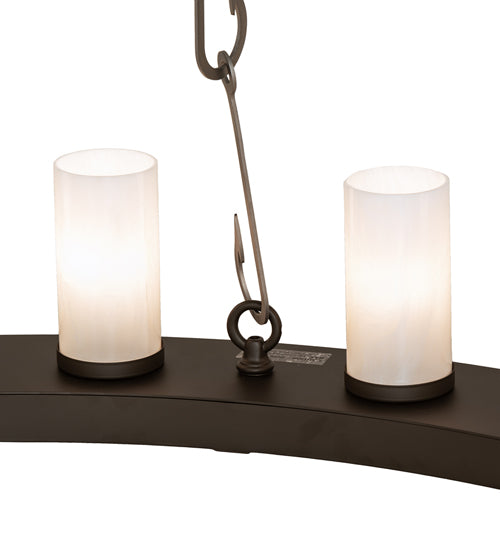 Meyda Lighting Loxley 60" 20-Light Oil Rubbed Bronze Angler Chandelier With Whitestone Idalight Shade