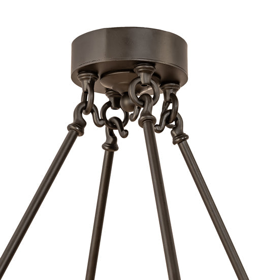 Meyda Lighting Loxley 60" 20-Light Oil Rubbed Bronze Chandelier With Beige Sahara Taupe Idalight Shade