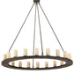 Meyda Lighting Loxley 60" 20-Light Oil Rubbed Bronze Chandelier With Beige Sahara Taupe Idalight Shade