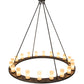 Meyda Lighting Loxley 60" 20-Light Oil Rubbed Bronze Chandelier With Beige Sahara Taupe Idalight Shade