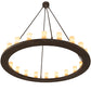 Meyda Lighting Loxley 60" 20-Light Oil Rubbed Bronze Chandelier With Beige Sahara Taupe Idalight Shade