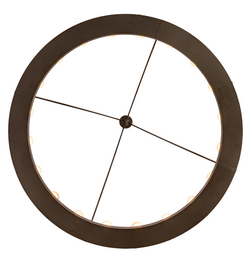 Meyda Lighting Loxley 60" 20-Light Oil Rubbed Bronze Chandelier With Beige Sahara Taupe Idalight Shade