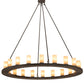 Meyda Lighting Loxley 60" 20-Light Oil Rubbed Bronze Chandelier With Beige Sahara Taupe Idalight Shade