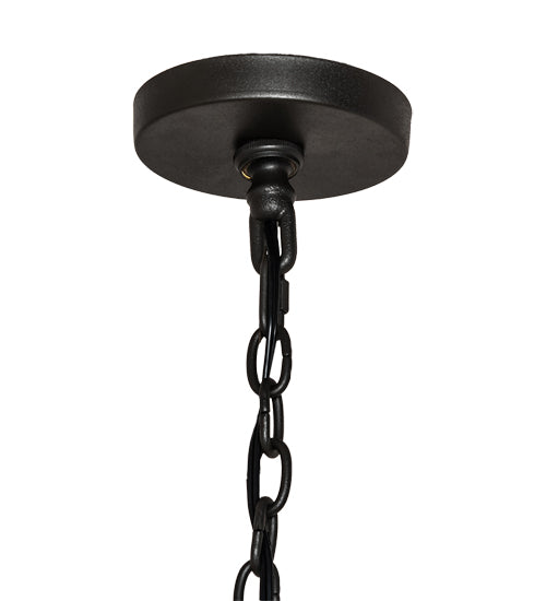Meyda Lighting Loxley 60" 20-Light Old Wrought Iron Chandelier With Clear Seeded Shade Glass