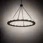 Meyda Lighting Loxley 60" 20-Light Old Wrought Iron Chandelier With Clear Seeded Shade Glass