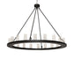 Meyda Lighting Loxley 60" 20-Light Old Wrought Iron Chandelier With Clear Seeded Shade Glass
