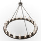 Meyda Lighting Loxley 60" 20-Light Old Wrought Iron Chandelier With Clear Seeded Shade Glass