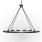 Meyda Lighting Loxley 60" 20-Light Old Wrought Iron Chandelier With Clear Seeded Shade Glass