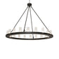 Meyda Lighting Loxley 60" 20-Light Old Wrought Iron Chandelier With Clear Seeded Shade Glass