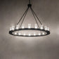 Meyda Lighting Loxley 60" 20-Light Solar Black Chandelier With Clear Seeded Shade Glass