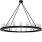 Meyda Lighting Loxley 60" 20-Light Solar Black Chandelier With Clear Seeded Shade Glass