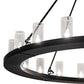 Meyda Lighting Loxley 60" 20-Light Solar Black Chandelier With Clear Seeded Shade Glass