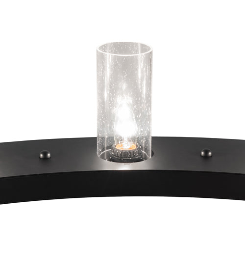 Meyda Lighting Loxley 60" 20-Light Solar Black Chandelier With Clear Seeded Shade Glass