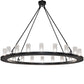 Meyda Lighting Loxley 60" 20-Light Solar Black Chandelier With Clear Seeded Shade Glass