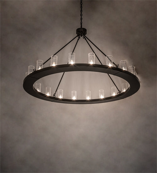 Meyda Lighting Loxley 60" 20-Light Timeless Bronze Chandelier With Clear Seeded Shade Glass