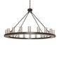 Meyda Lighting Loxley 60" 20-Light Timeless Bronze Chandelier With Clear Seeded Shade Glass