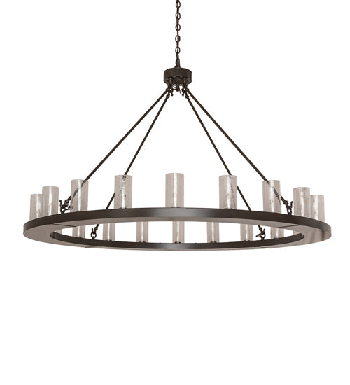 Meyda Lighting Loxley 60" 20-Light Timeless Bronze Chandelier With Clear Seeded Shade Glass
