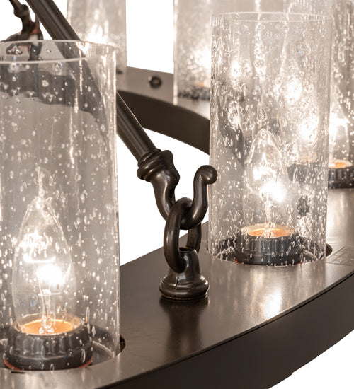 Meyda Lighting Loxley 60" 20-Light Timeless Bronze Chandelier With Clear Seeded Shade Glass