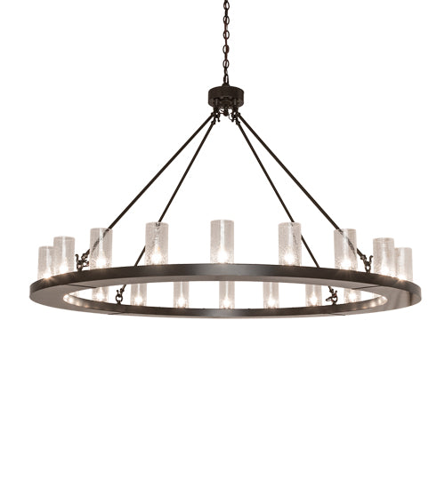 Meyda Lighting Loxley 60" 20-Light Timeless Bronze Chandelier With Clear Seeded Shade Glass
