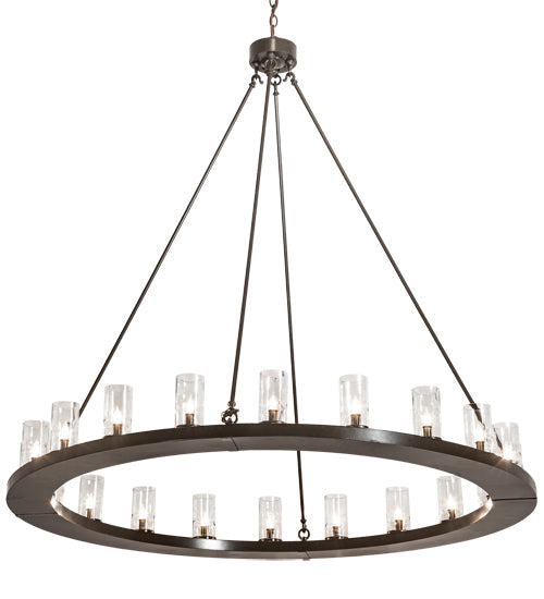 Meyda Lighting Loxley 60" 20-Light Timeless Bronze Chandelier With Clear Shade Glass