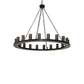 Meyda Lighting Loxley 60" 20-Light Timeless Bronze Chandelier With Frosted Amber Shade Glass