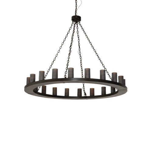 Meyda Lighting Loxley 60" 20-Light Timeless Bronze Chandelier With Frosted Amber Shade Glass