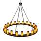 Meyda Lighting Loxley 60" 20-Light Timeless Bronze Chandelier With Frosted Amber Shade Glass