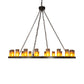 Meyda Lighting Loxley 60" 20-Light Timeless Bronze Chandelier With Frosted Amber Shade Glass