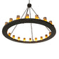 Meyda Lighting Loxley 60" 20-Light Timeless Bronze Chandelier With Frosted Amber Shade Glass
