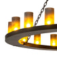 Meyda Lighting Loxley 60" 20-Light Timeless Bronze Chandelier With Frosted Amber Shade Glass