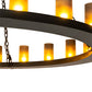 Meyda Lighting Loxley 60" 20-Light Timeless Bronze Chandelier With Frosted Amber Shade Glass